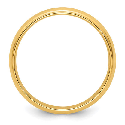 14K Gelbgold 5 mm halbrunder Ehering mit Kante