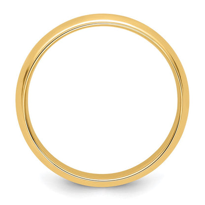 Ehering aus 14K Gelbgold, 6 mm, halbrund mit Kante