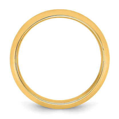 10K Gelbgold Halbrund-Ring mit Kante, Ringgröße 13,5, 7 mm
