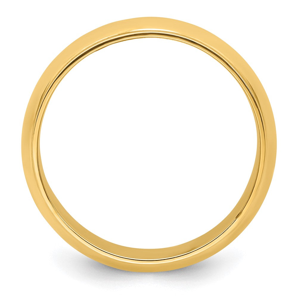 14K Gelbgold 8 mm halbrunder Ehering mit Kante