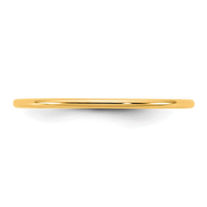 10K Gelbgold 10Ky 1mm leichter Halbrund-Ring, Größe 11