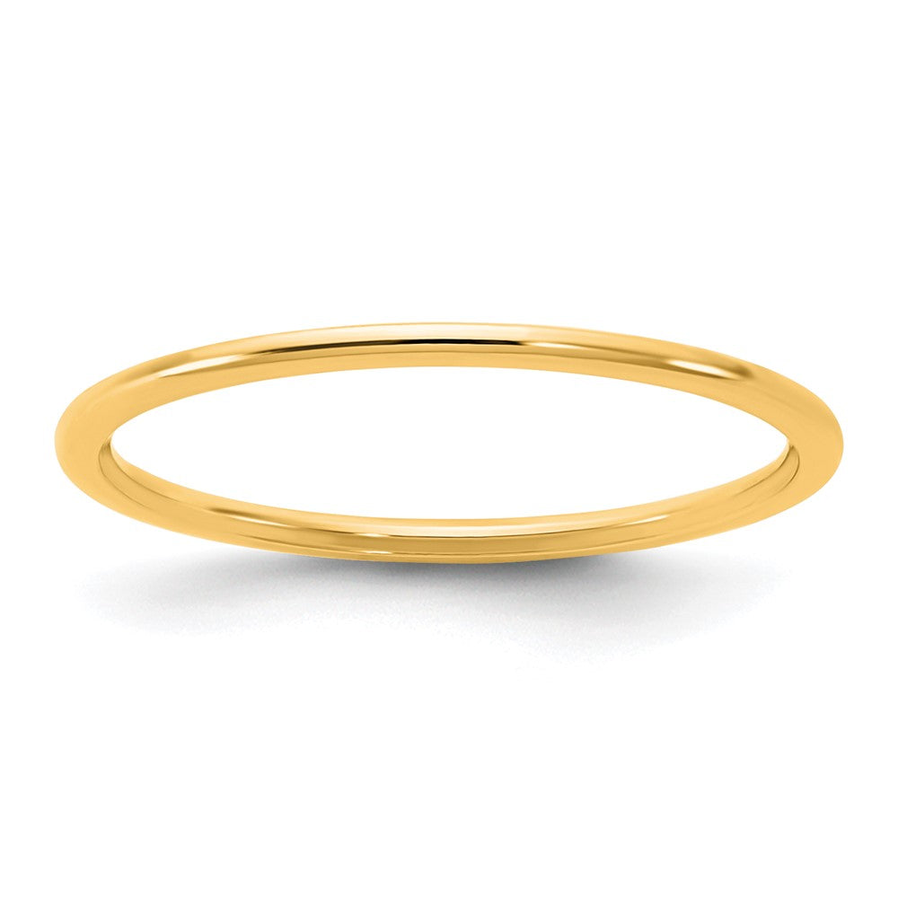 10K Gelbgold 10Ky 1mm leichter Halbrund-Ring, Größe 11