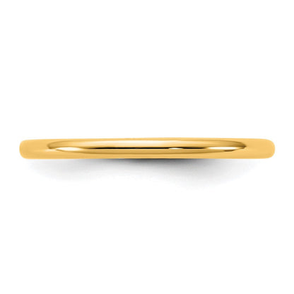 10K Gelbgold 10Ky 1,5 mm leichter Halbrund-Ring, Größe 11