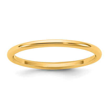 10K Gelbgold 10Ky 1,5mm Leichter Halbrund-Ring, Größe 14