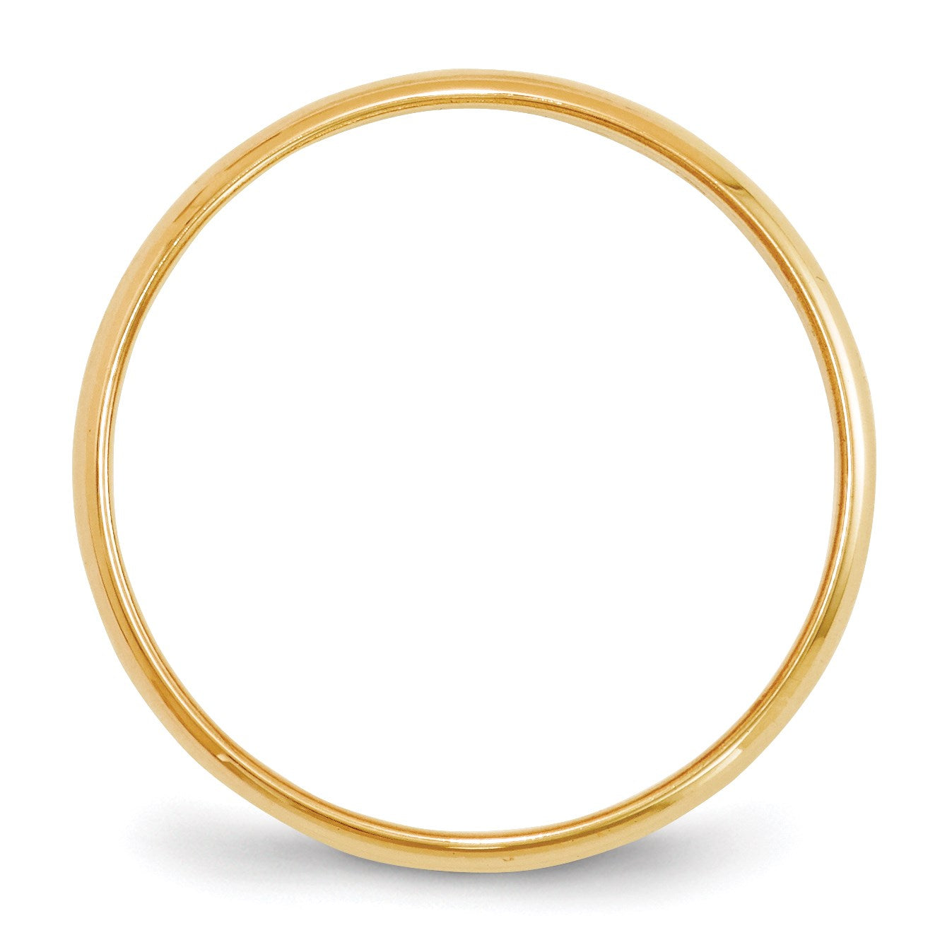 14K Gelbgold 2 mm leichter halbrunder Ehering