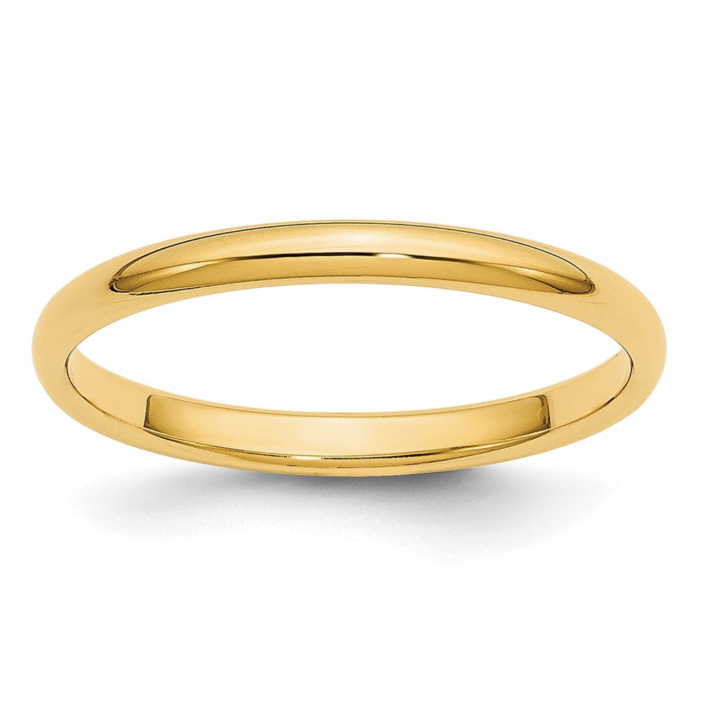 14K Gelbgold 2 mm leichter halbrunder Ehering