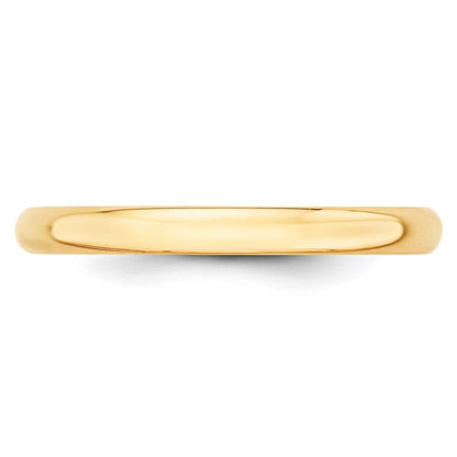 14K Gelbgold 2,5 mm leichter halbrunder Ehering