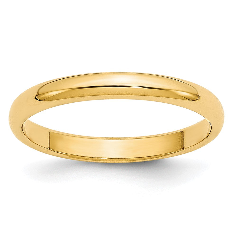 14K Gelbgold 2,5 mm leichter halbrunder Ehering