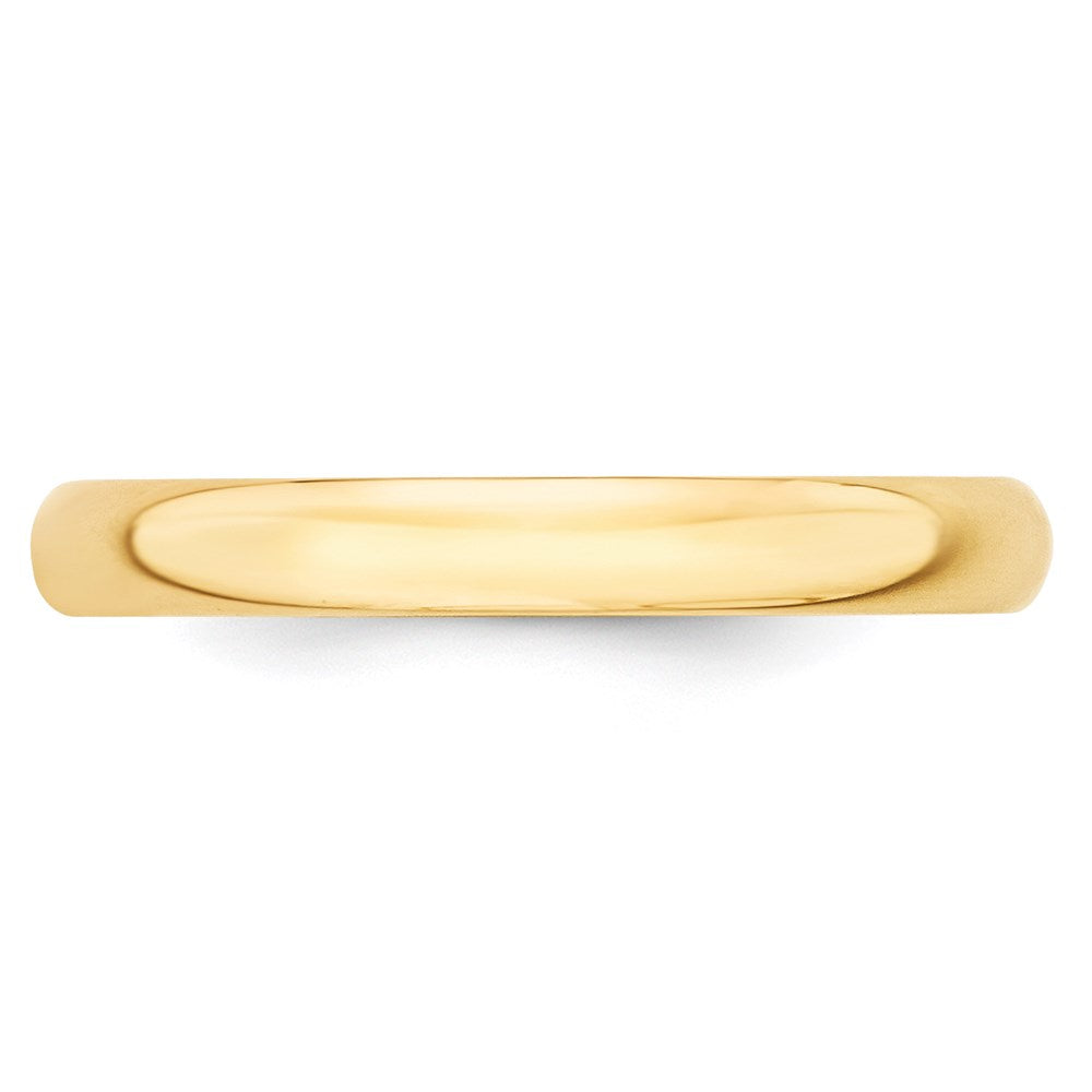 14K Gelbgold 3 mm leichter halbrunder Ehering