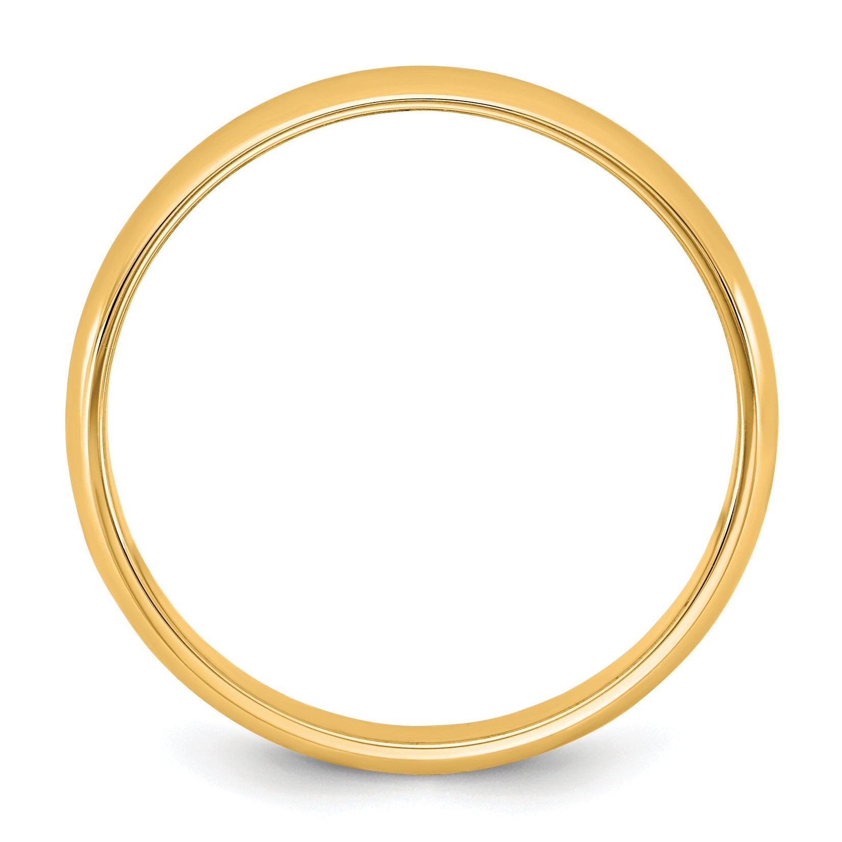 10K Gelbgold 10Ky 3,5 mm leichter halbrunder Ring, Größe 4