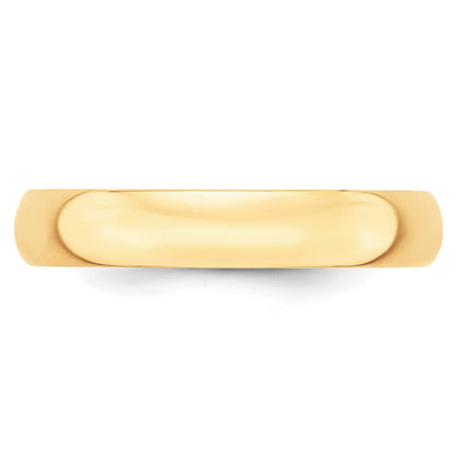 14K Gelbgold 4 mm leichter halbrunder Ehering