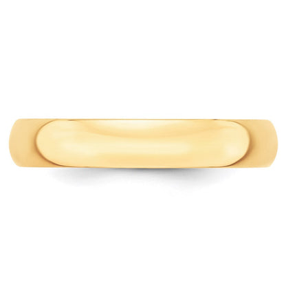 14K Gelbgold 4 mm leichter halbrunder Ehering