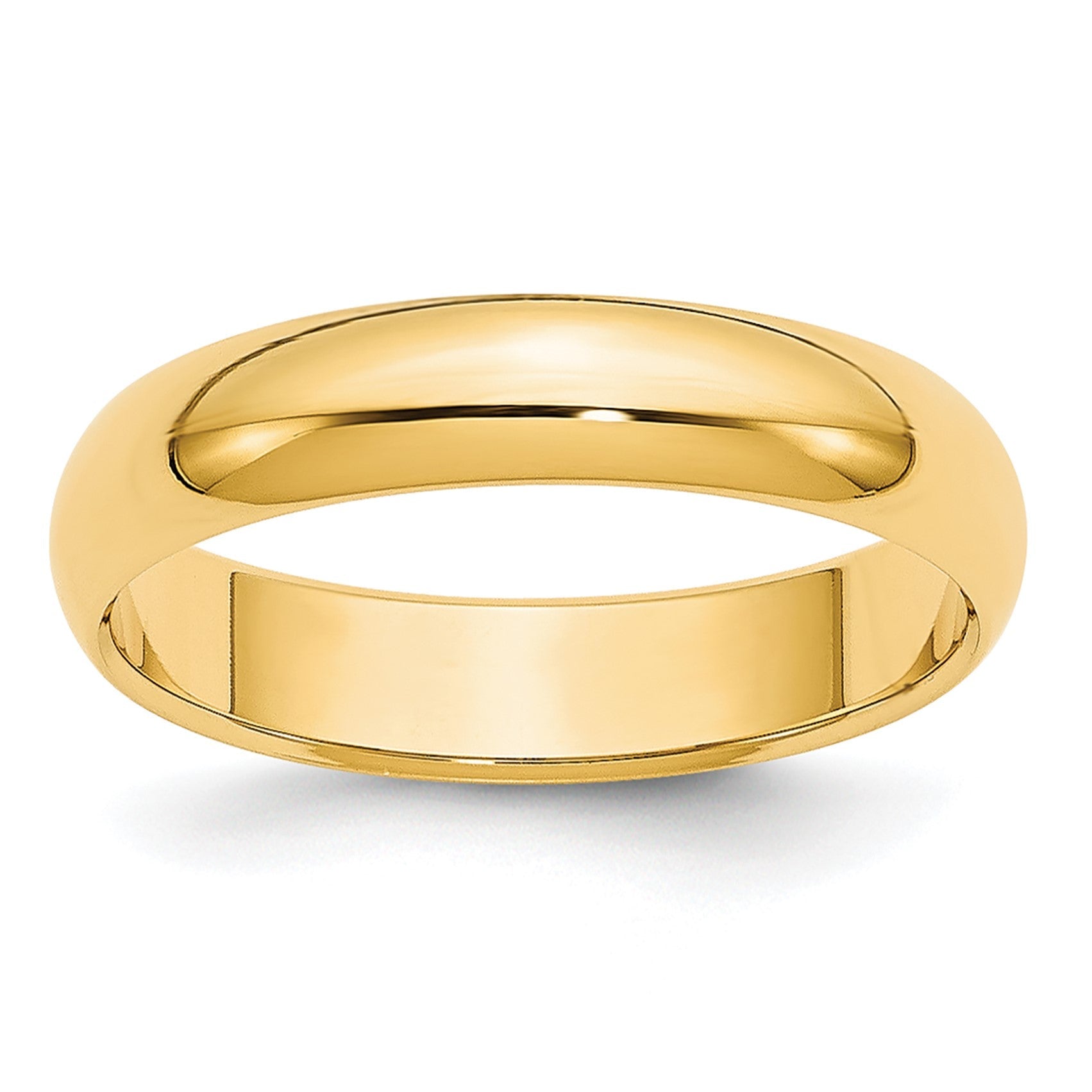 14K Gelbgold 4 mm leichter halbrunder Ehering