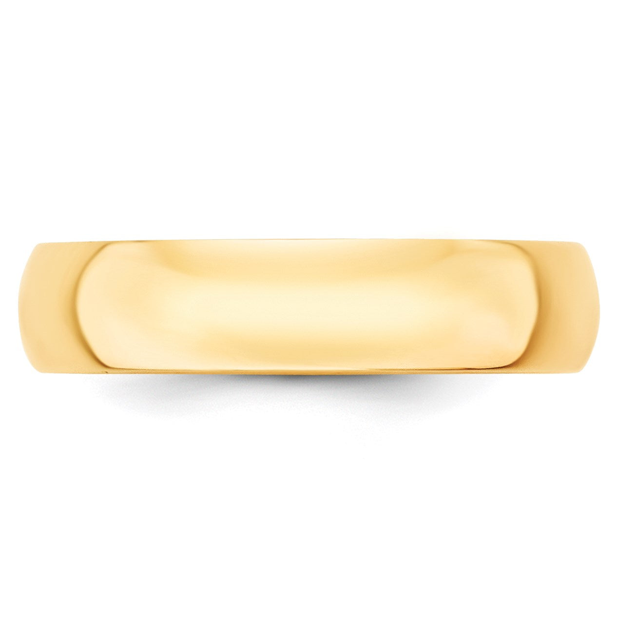 14K Gelbgold 5 mm leichter halbrunder Ehering