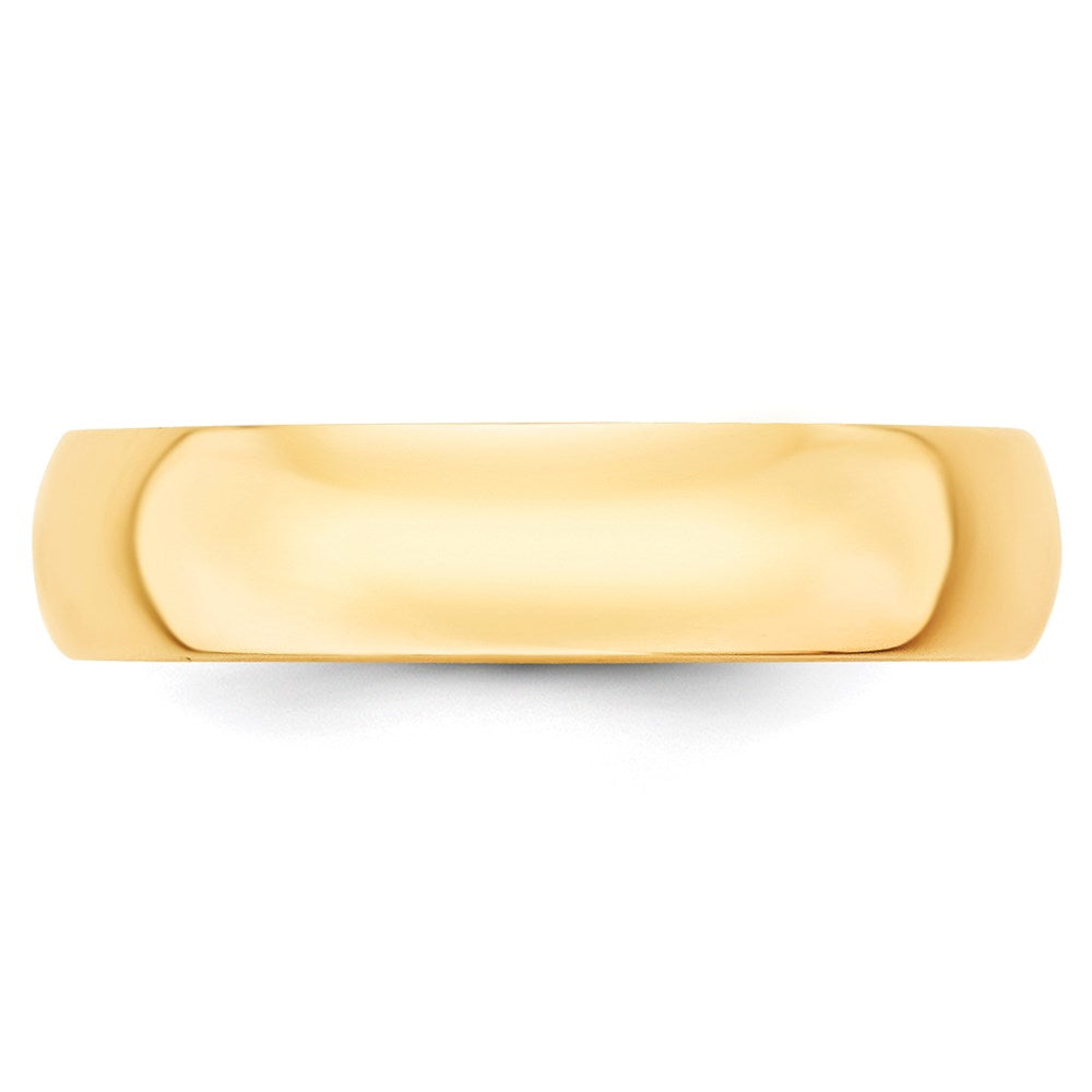 14K Gelbgold 5 mm leichter halbrunder Ehering