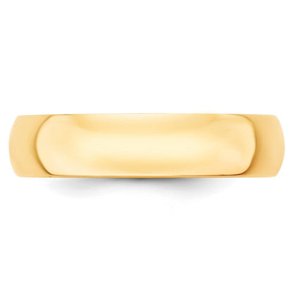 14K Gelbgold 5 mm leichter halbrunder Ehering