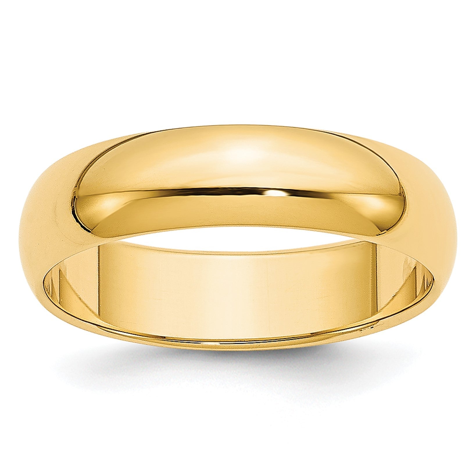 14K Gelbgold 5 mm leichter halbrunder Ehering