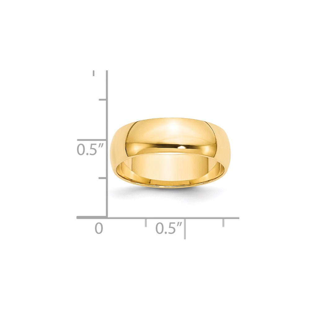 14K Gelbgold 6 mm leichter Ehering mit Halbrundprofil