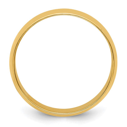 14K Gelbgold 7mm Leichter Halbrund Ehering
