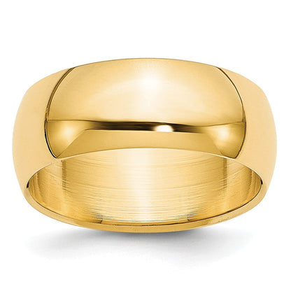 14K Gelbgold 7mm Leichter Halbrund Ehering