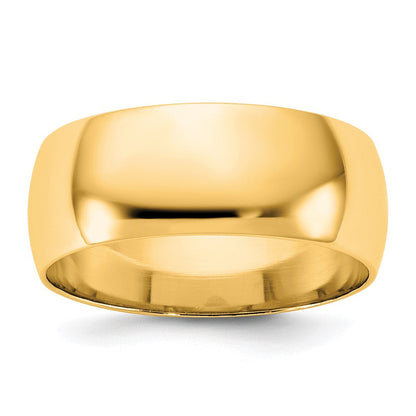 10K Gelbgold 7,5 mm leichter Halbrund-Ring, Größe 7,5