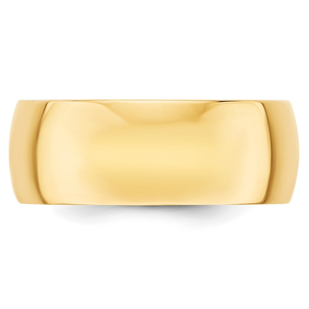 14K Gelbgold 8 mm leichter halbrunder Ehering