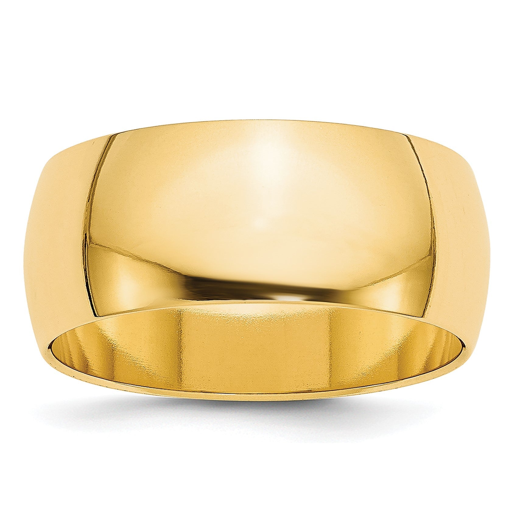 14K Gelbgold 8 mm leichter halbrunder Ehering
