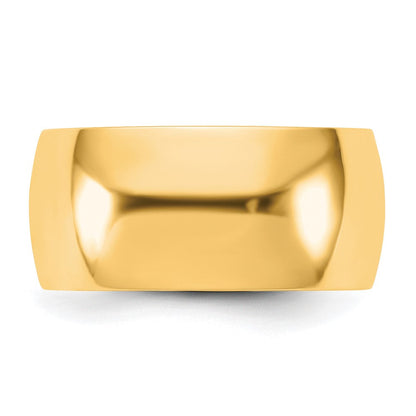 10K Gelbgold 10Ky 9 mm leichter halbrunder Ring, Größe 13