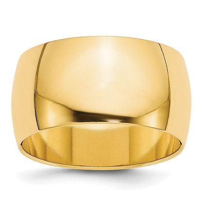 10K Gelbgold Ring, leichte Halbrund-Form, 10 mm, Größe 10,5