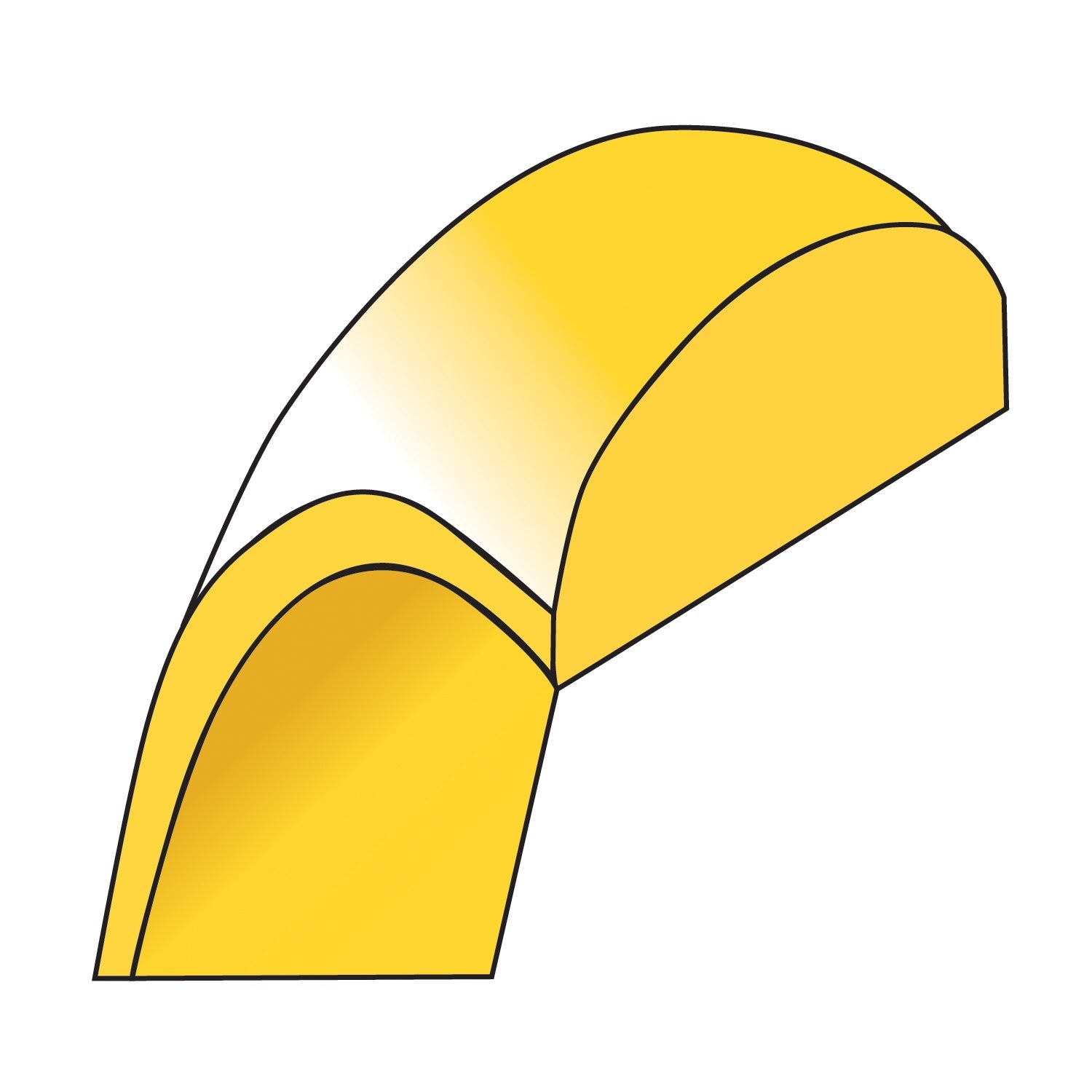 10K Gelbgold 10Ky 7,5 mm leichter Halbrund-Ring Größe 5,5