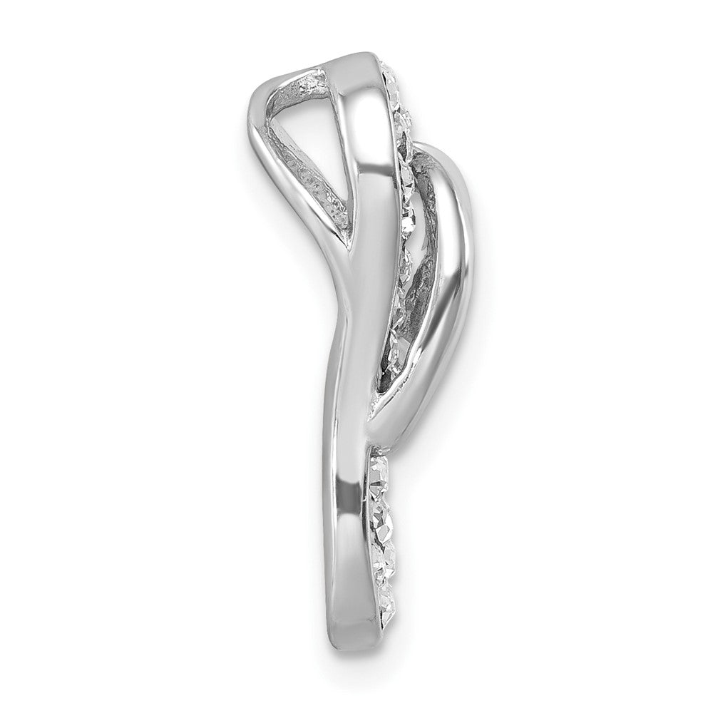 Sterlingsilber Rhodiniert Poliert Weiß Kristall Flip Flop Kette Anhänger