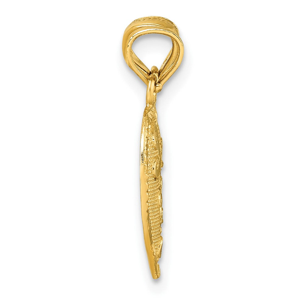 14K Gelbgold Poliert Diamantiert Liebe You Herz Break Apart Anhänger