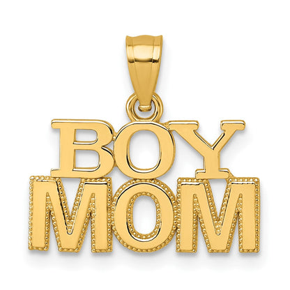 14K Gelbgold Poliert Junge Mama Anhänger