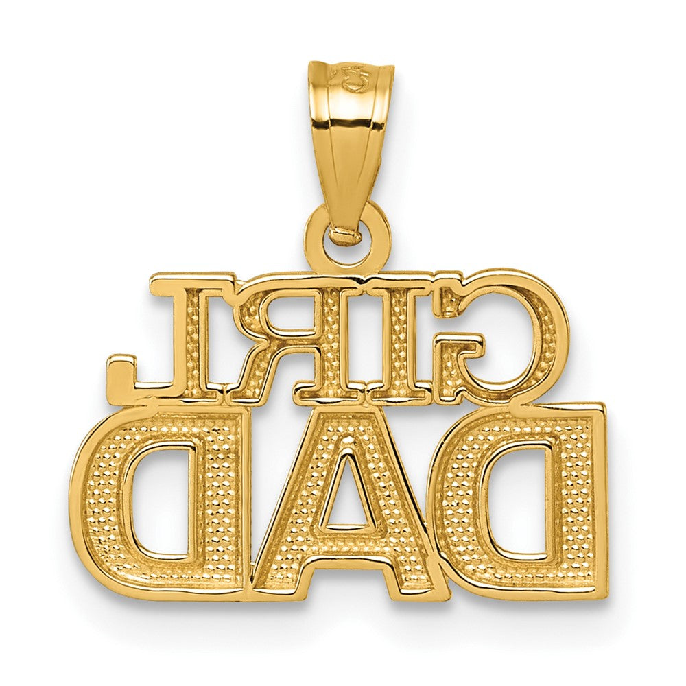 14K Gelbgold Poliert Mädchen Dad Anhänger