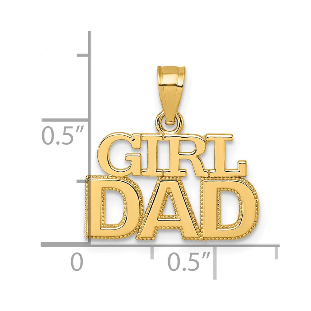 14K Gelbgold Poliert Mädchen Dad Anhänger