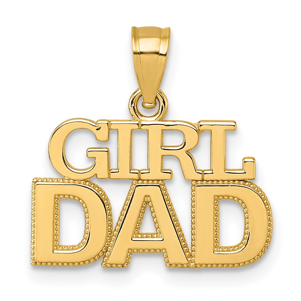 14K Gelbgold Poliert Mädchen Dad Anhänger