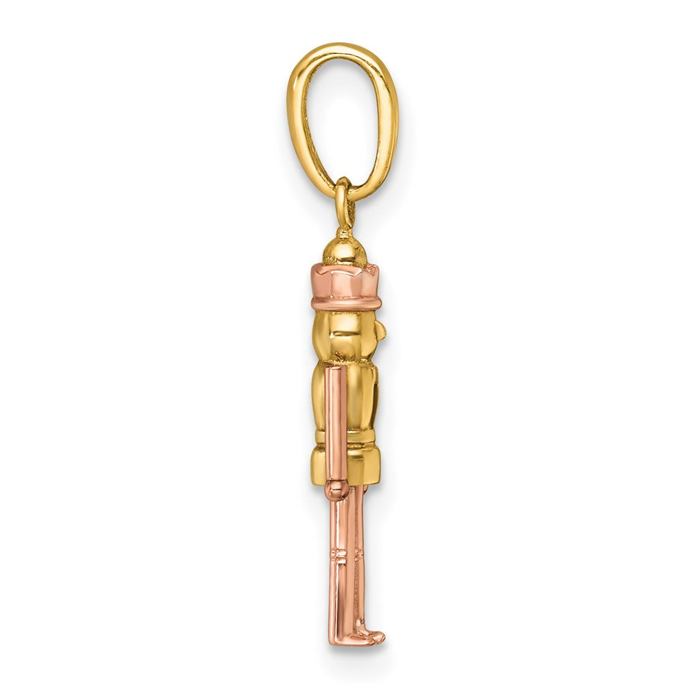 14K Gelbgold mit Rose-plating Poliert Nut Cracker Charm