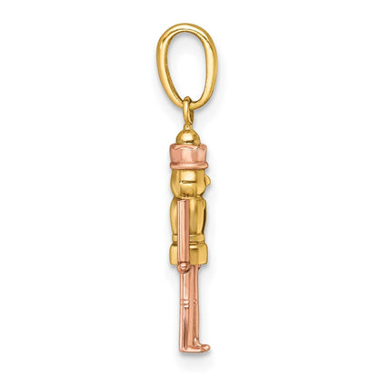 14K Gelbgold mit Rose-plating Poliert Nut Cracker Charm