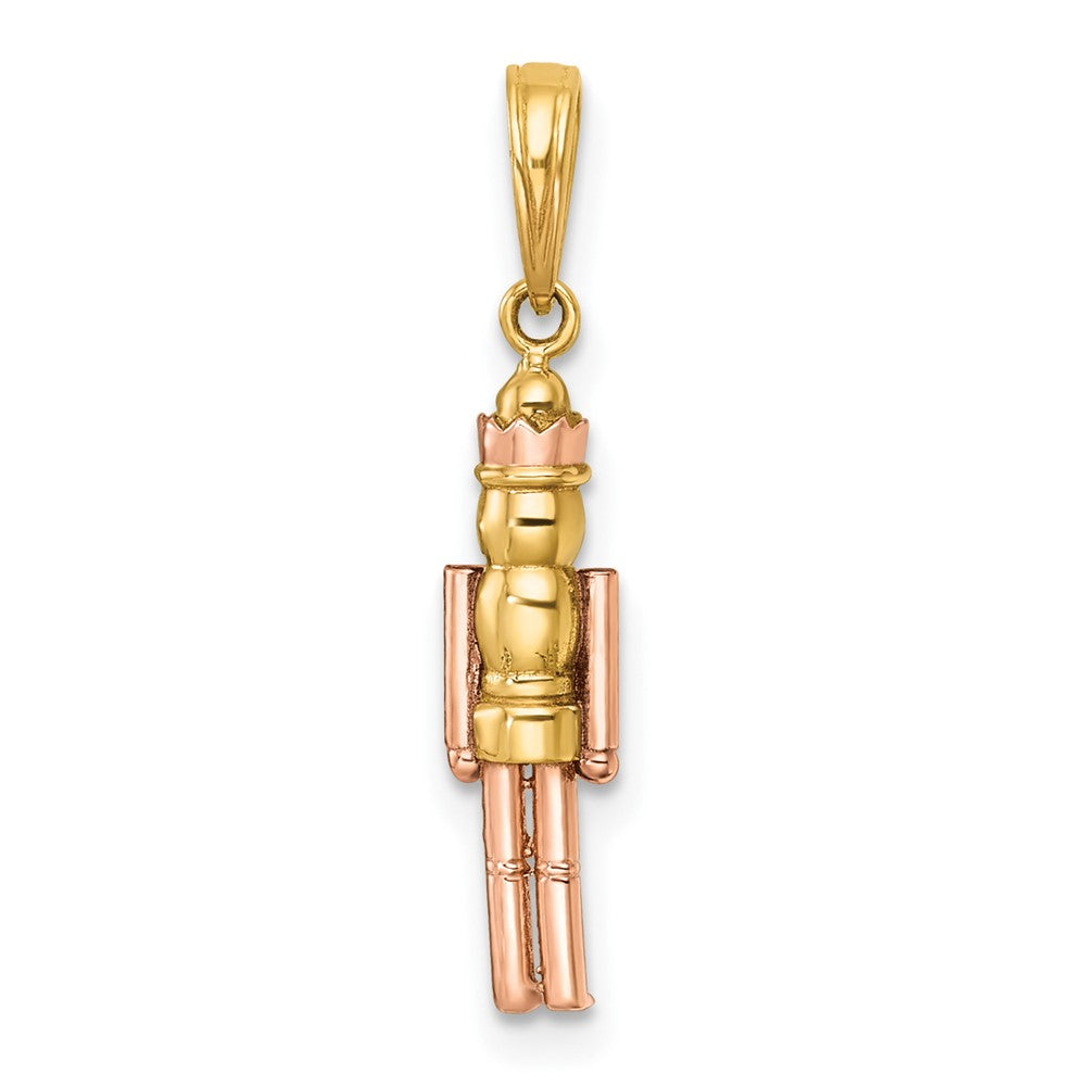 14K Gelbgold mit Rose-plating Poliert Nut Cracker Charm