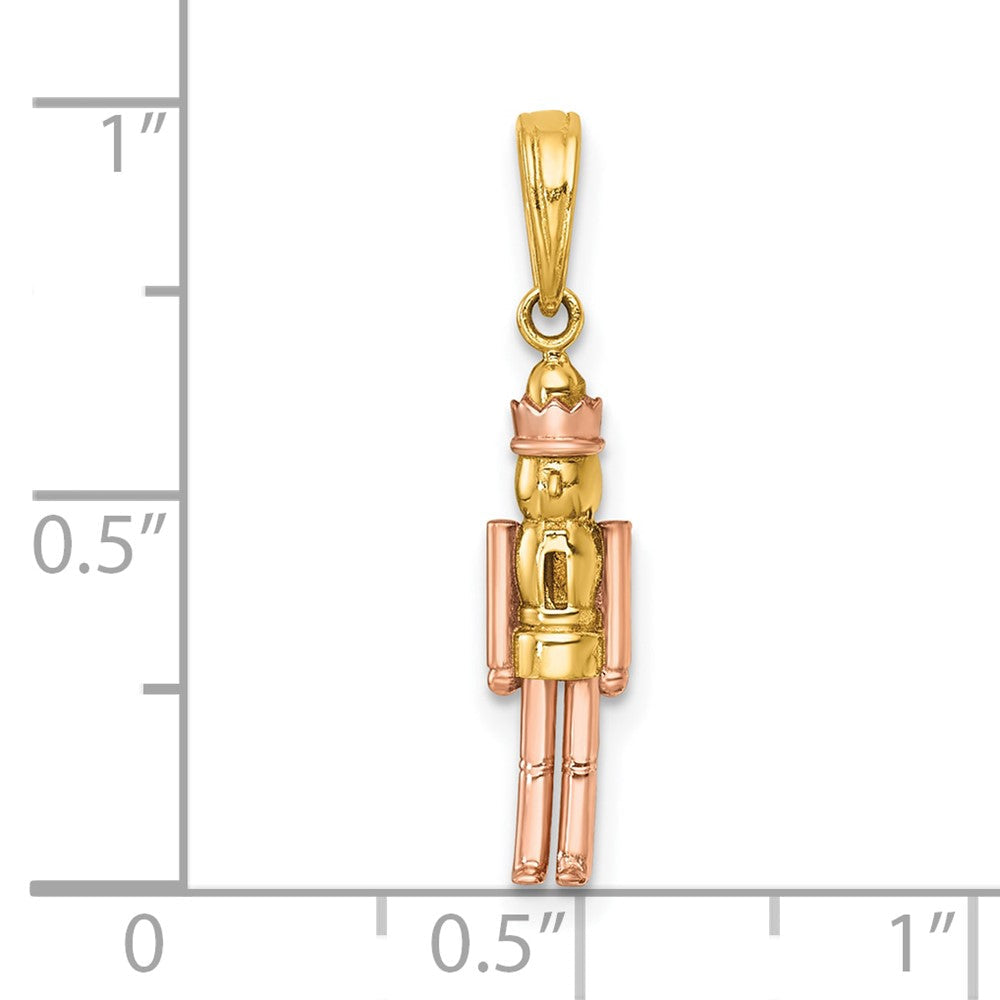 14K Gelbgold mit Rose-plating Poliert Nut Cracker Charm