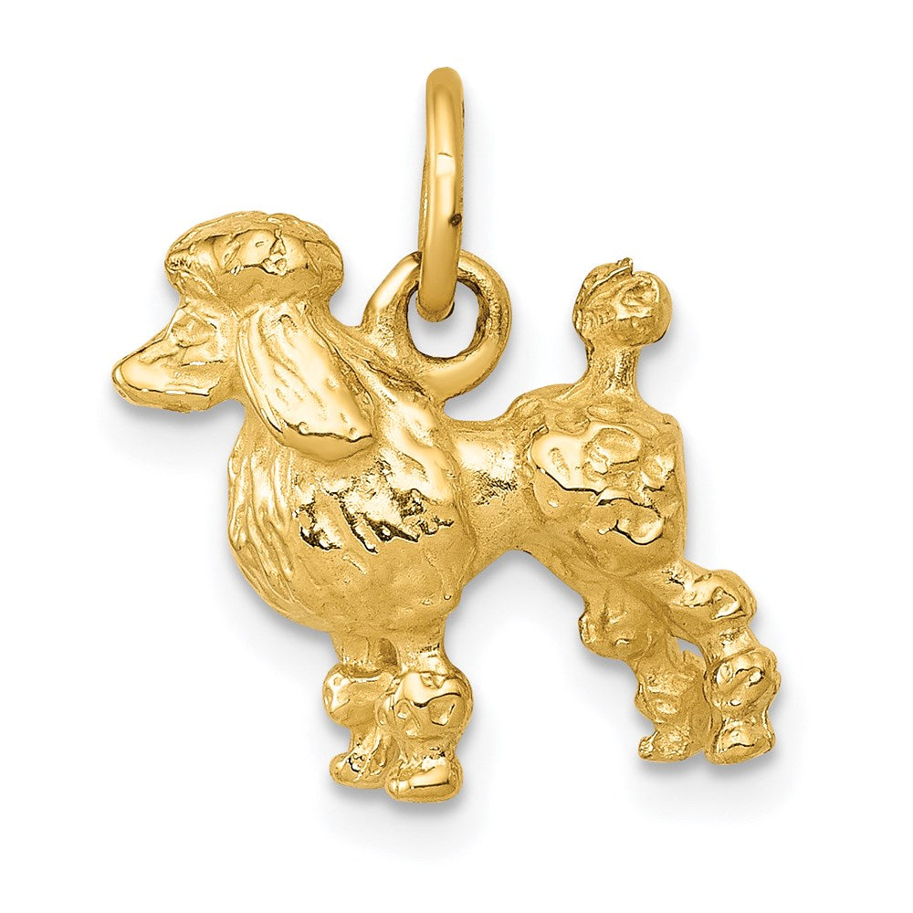 Poodle-Charm/Anhänger aus massivem 14K Gelbgold, 3D