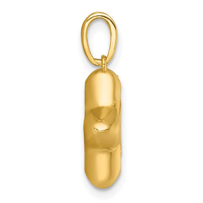 14K Gelb & Rhodium mit Weiß Rhodium Poliert Stern in Stern Hängend Charm
