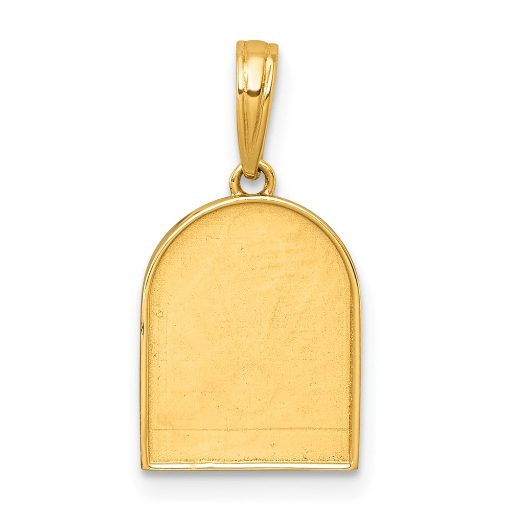14K Gelbgold Poliert Mehrfarbig Emaille Sunset und Mond Charm