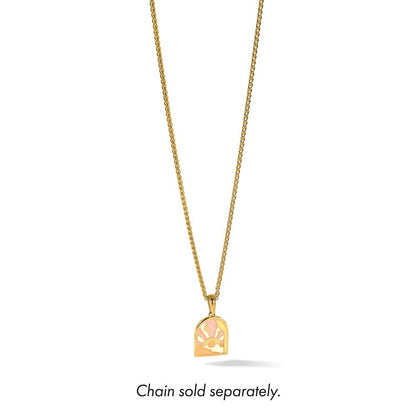 14K Gelbgold Poliert Mehrfarbig Emaille Sunset und Mond Charm