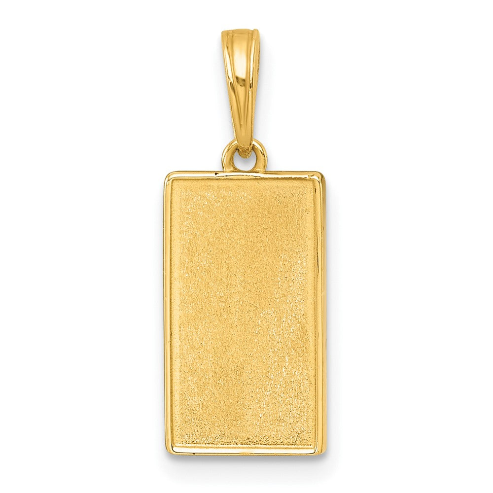 14K Gelbgold Poliert Emaille Mond Cycle Charm