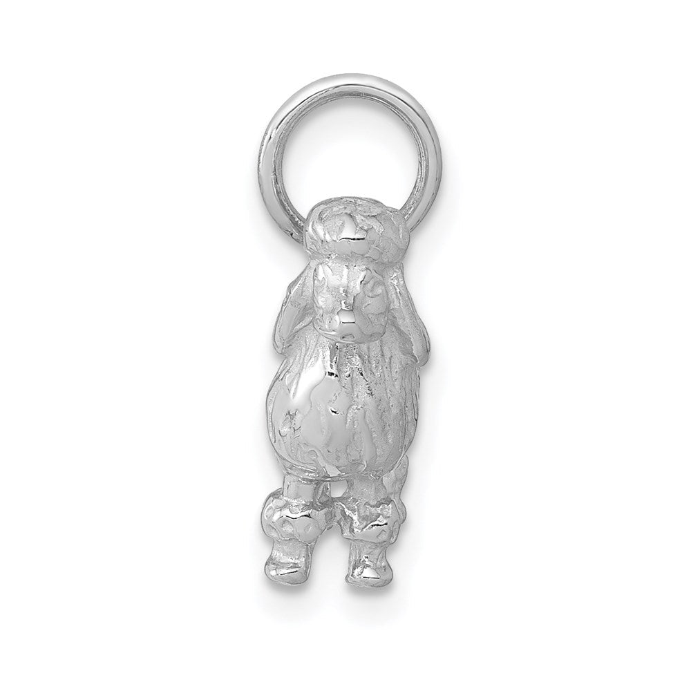 Poodle-Charm massiv aus 14K Weißgold