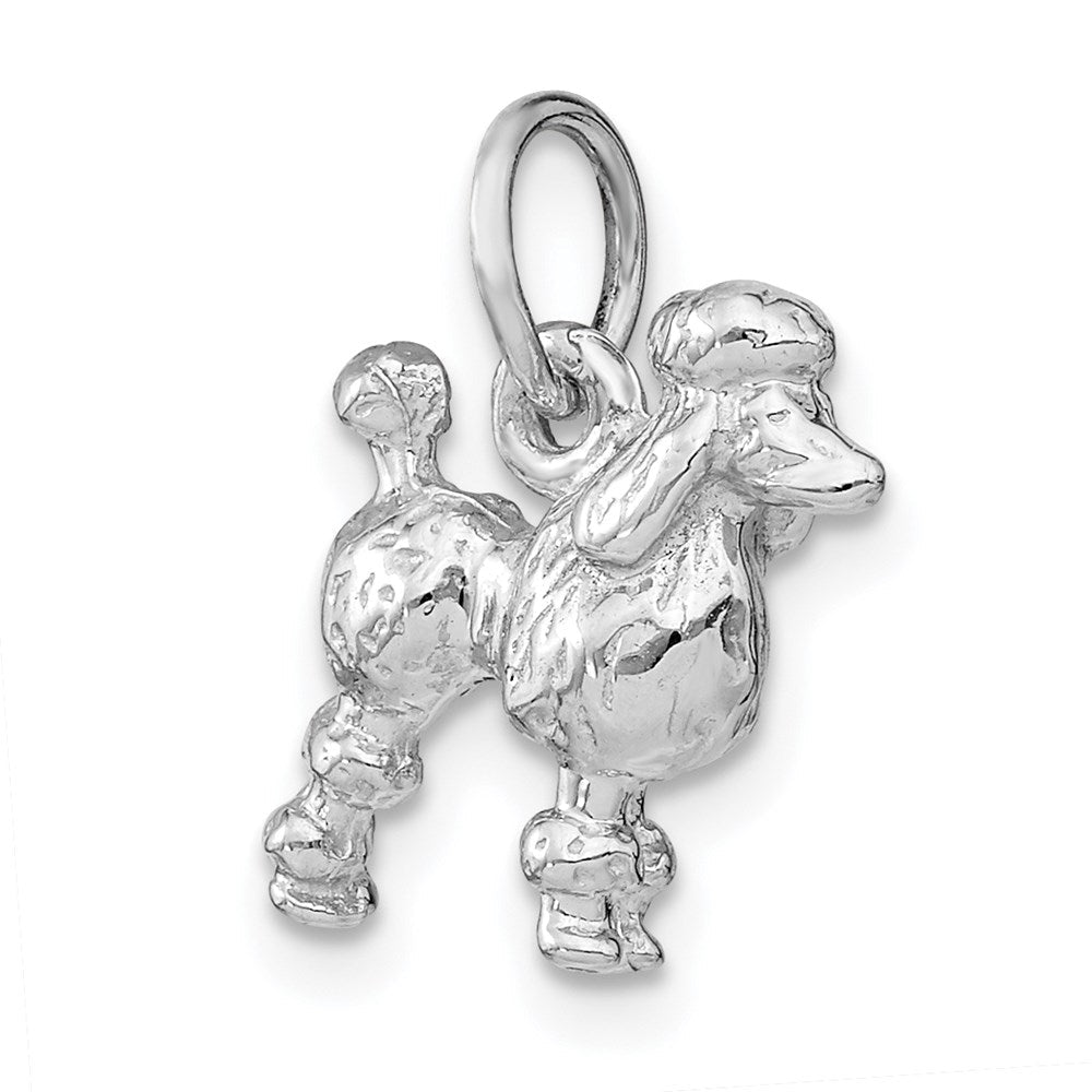 Poodle-Charm massiv aus 14K Weißgold