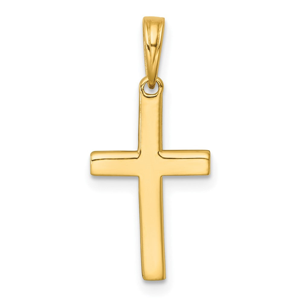 14K Gelb & Rhodium mit Rhodium Diamantiert Kreuz Anhänger