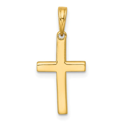 14K Gelb & Rhodium mit Rhodium Diamantiert Kreuz Anhänger