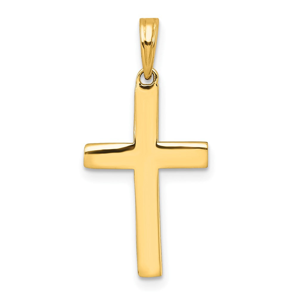 14K Gelb & Rhodium mit Rhodium Diamantiert Kreuz Anhänger